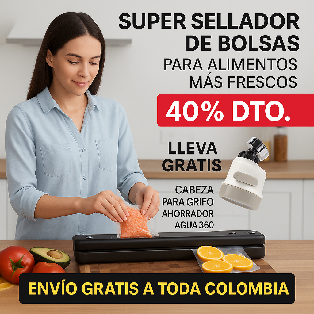 🥬Selladora de bolsas que mantiene tu comida 5 veces más fresca